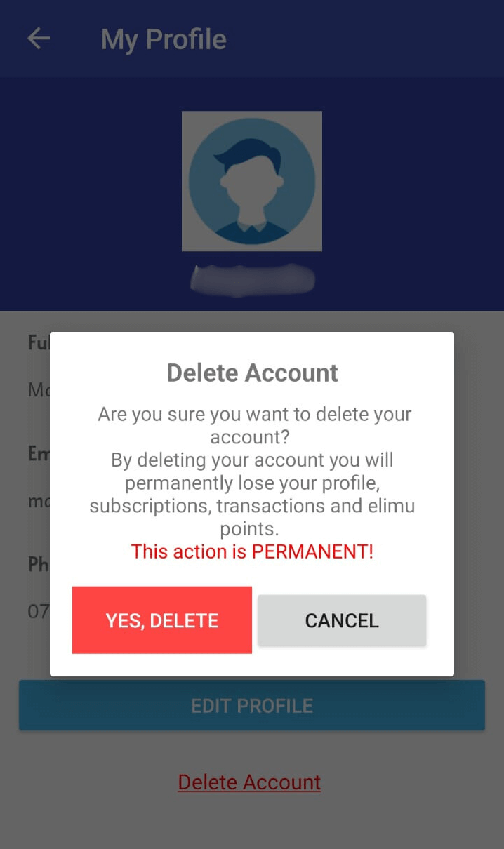 confirm deletion 1