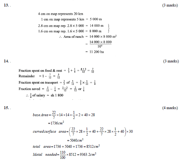 Mathematics form 2 questions and answers end term 2 exams 2021