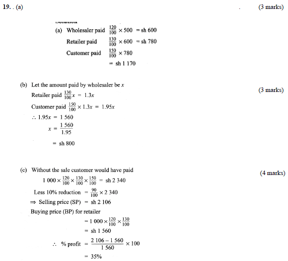 Mathematics form 2 questions and answers end term 2 exams 2021