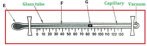 Diagram of a maximum thermometer