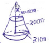 Slant length of original cone