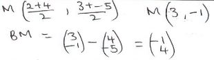 Determining coordinates of point M