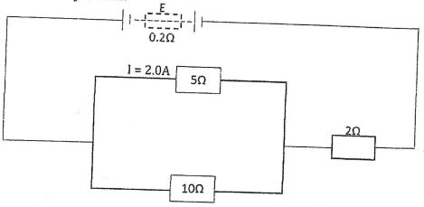 Figure of electric circuited connected to a battery