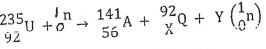 nuclear equation for a fission process