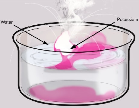 potassium reaction with water