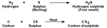 reaction of sulphur with non metals