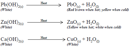 effect of heat on hydroxides