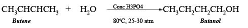 preparation of butanol from butene
