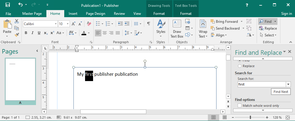 find replace publisher