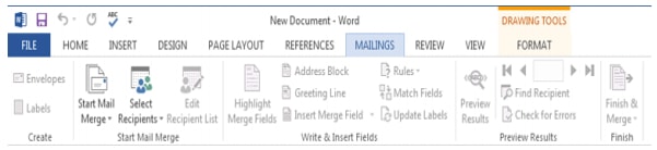mailings tab in word mailings tab in word