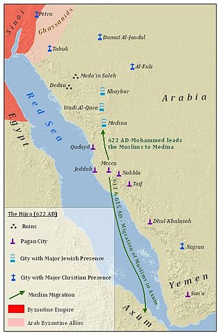 map of route taken by prophet muhammad hijra