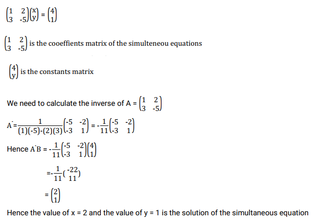 simultaneous equation matrix solution