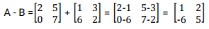 subtraction of matrix solution 1