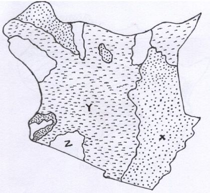 map of Kenya showing rock distribution