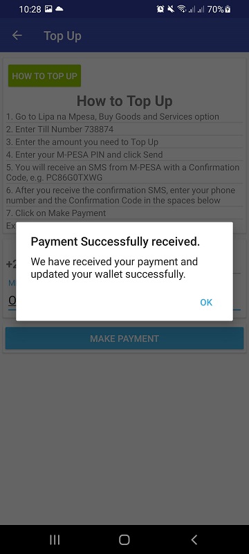 screenshot payment succesful